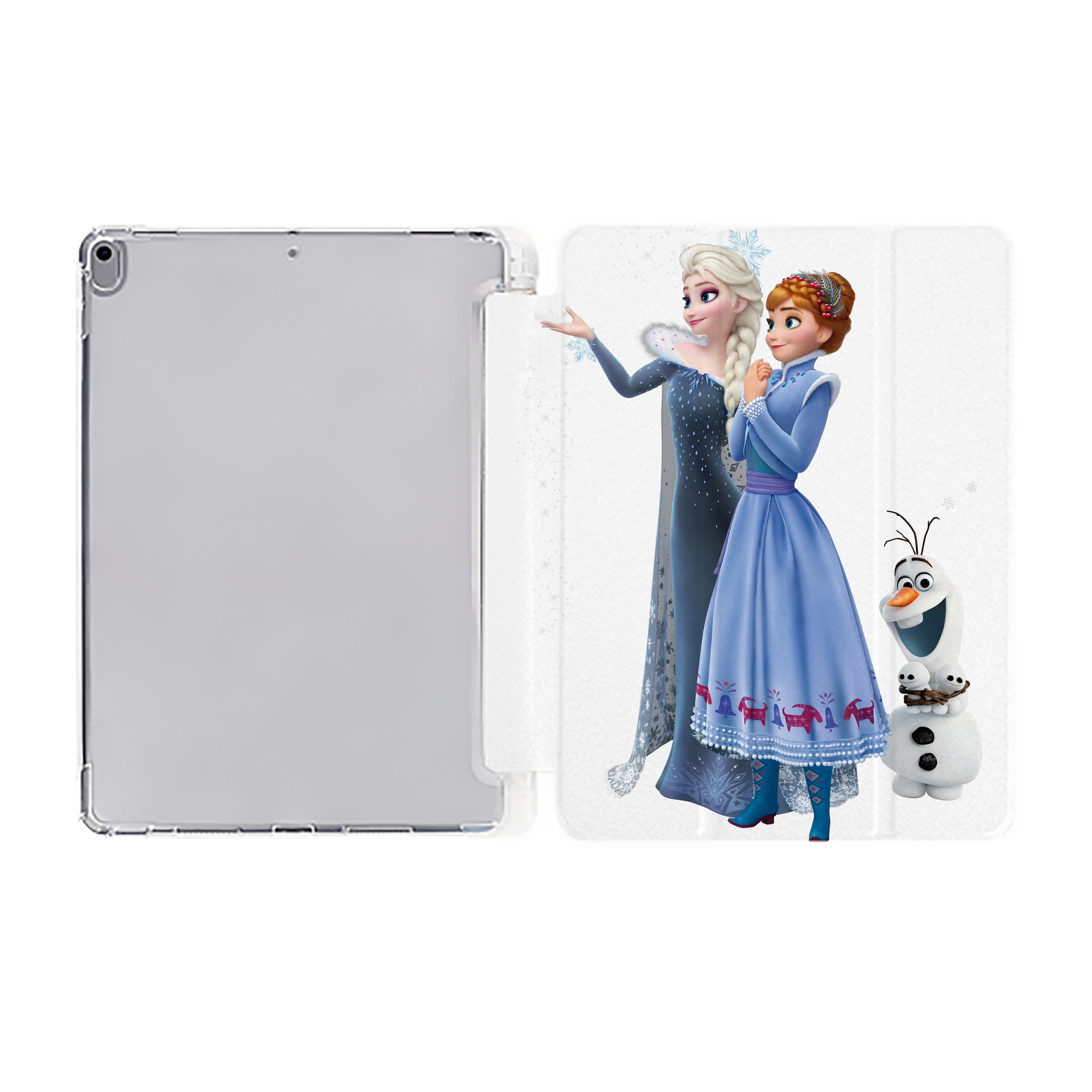 （画像用） アナと雪の女王 アンナ エルサ Frozen Anna Elsa IPad ケース ペン収納付き 三つ折りスタンド PUレザー×シリコン 対応機種9.5/10.5/10.9インチ